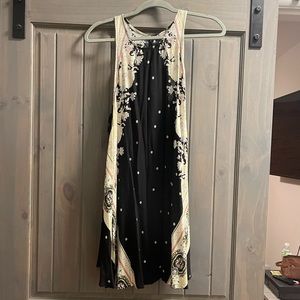 Free People Black Paisley Shift Mini Dress